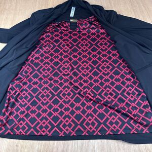PerSeption Concept Medium‎ Black Jacket w/ Attached Red Geometric Top